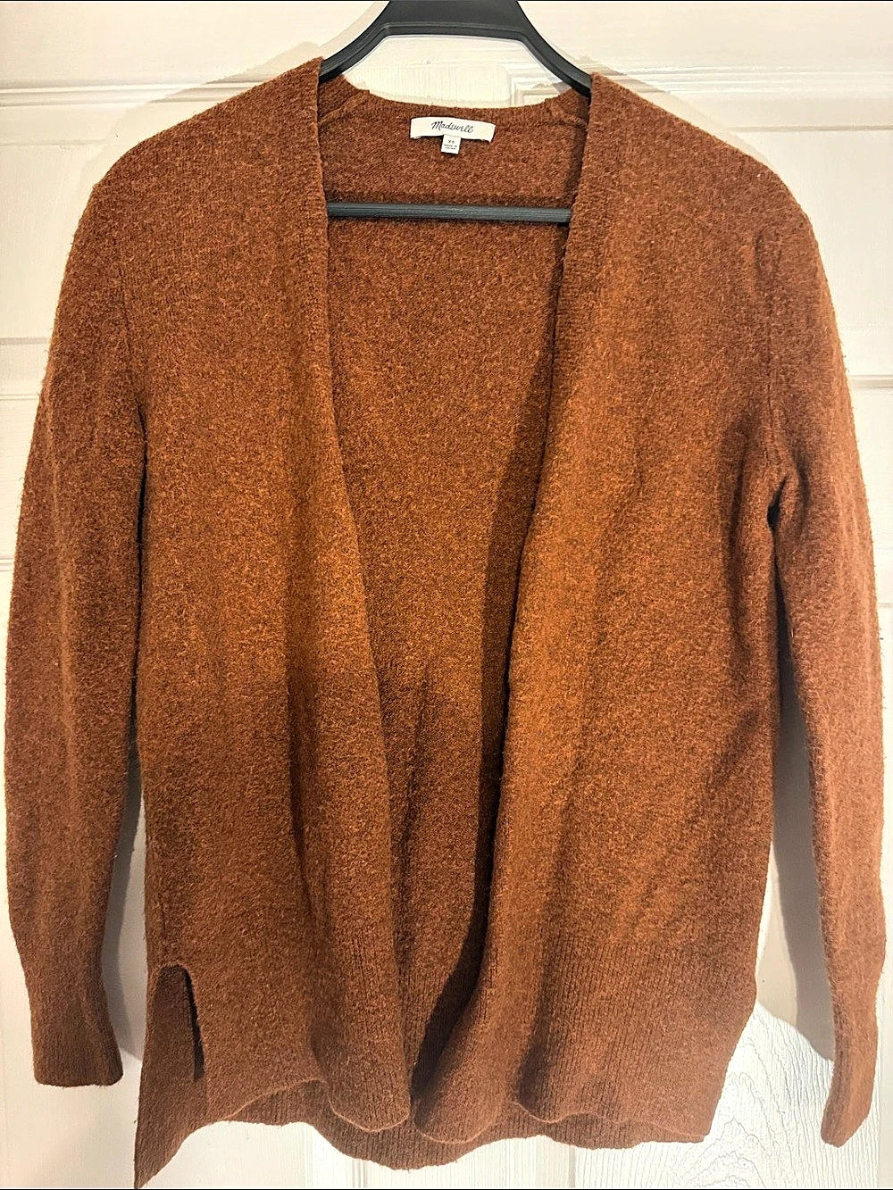 Madewell Walker Cardigan Brown Merino Wool Alpaca Size XS